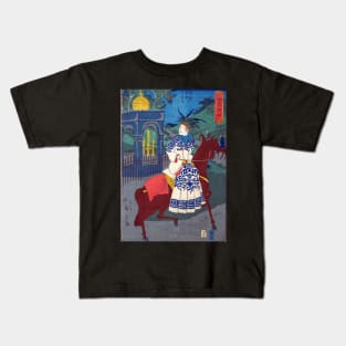 American Woman Riding Side-Saddle Kids T-Shirt